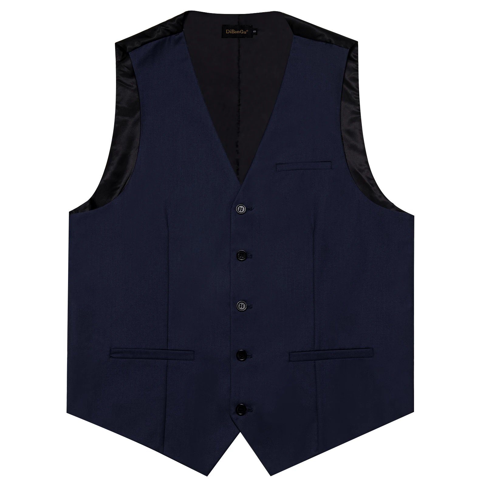 Gilet coupe Slim bleu marine foncé pour hommes, tenue de fête d\'affaires, couleur unie, sans manches, cravate bleue