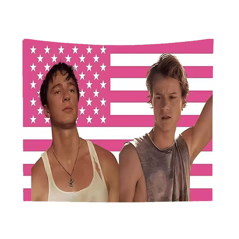 OuterBanks JJ Rafe Funny Pink American Flag Tapestry Wall Decor