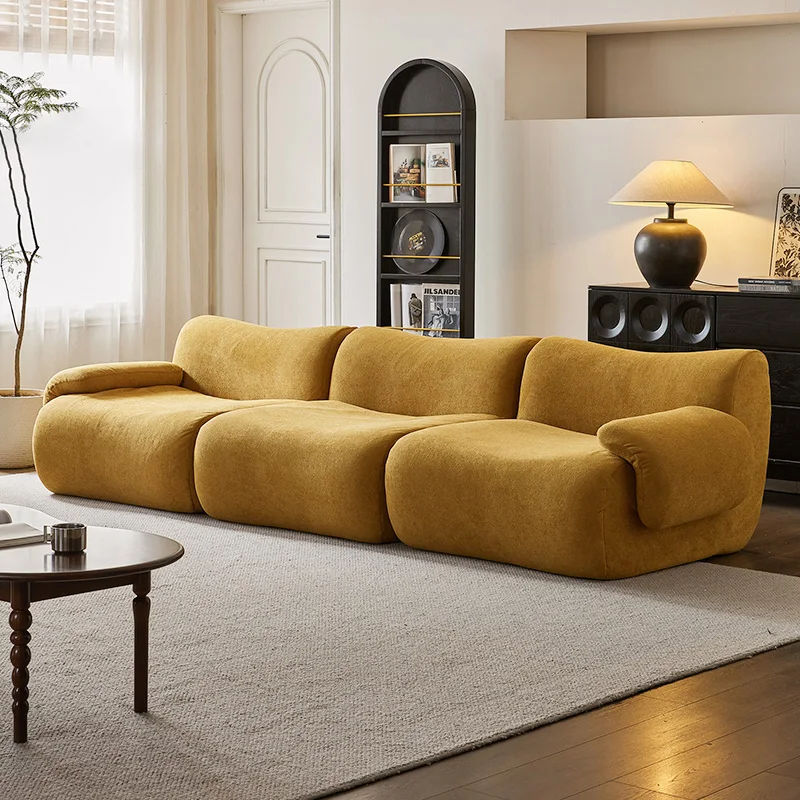 

Popular Set Modern Soft Cloud Sofa Fabric Foam Sofa Boxed Living Room Compression Vacuum
