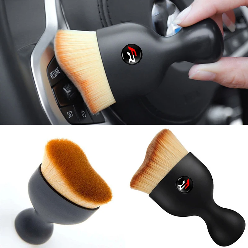 2Pcs Car Logo Cleaning Brush Interior Air Vent Dusting Brush For Seat Leon Ibiza 5f mk3 6j 6l Ateca Formentor Tarraco FR Arona T