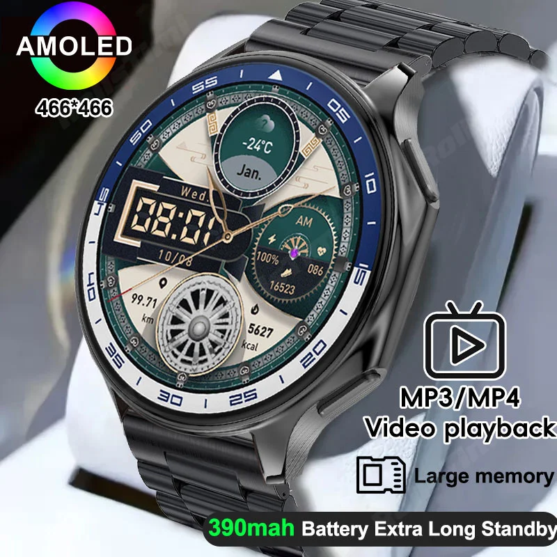 

1.43 AMOLED Smart Watch 3D Surround Vision Player 4GB Large memory IP68 Smartwatch Men 2024 New TWS Earphones For OPPO Watch X