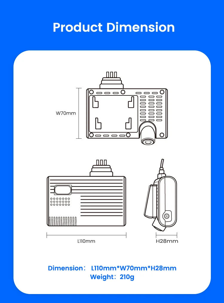 4 Channel 1080p Dashcam With Dual Lenses Remote Control ADAS Features 4G Sim GPS & 1 Year Warranty For Truck Monitoring