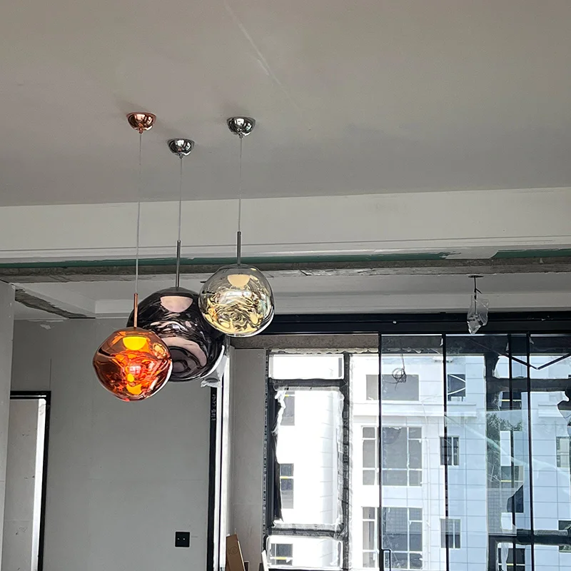 Minimalist Nordic Pendant Light LED Indoor Lighting Lava Lamp Restaurant  Living Room Loft Chandelier PVC Glass Lighting Fixture