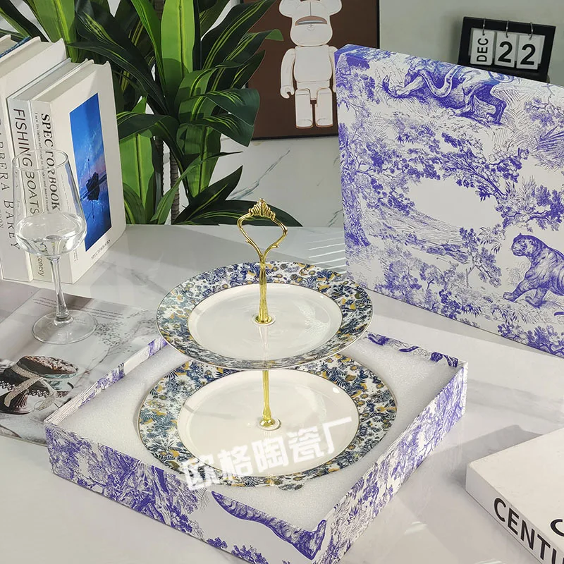 

Luxury Fruit Pastry Plates Living Room Home Snack Display Dior Hydrangea Candy String Dishes