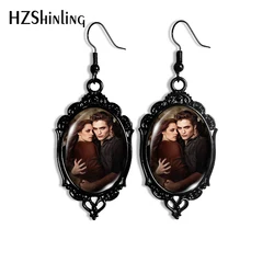 2024 New Twilight Portraits Dangle Earring Black Lace Earrings Oval Glass Photo Jewelry Gifts Party