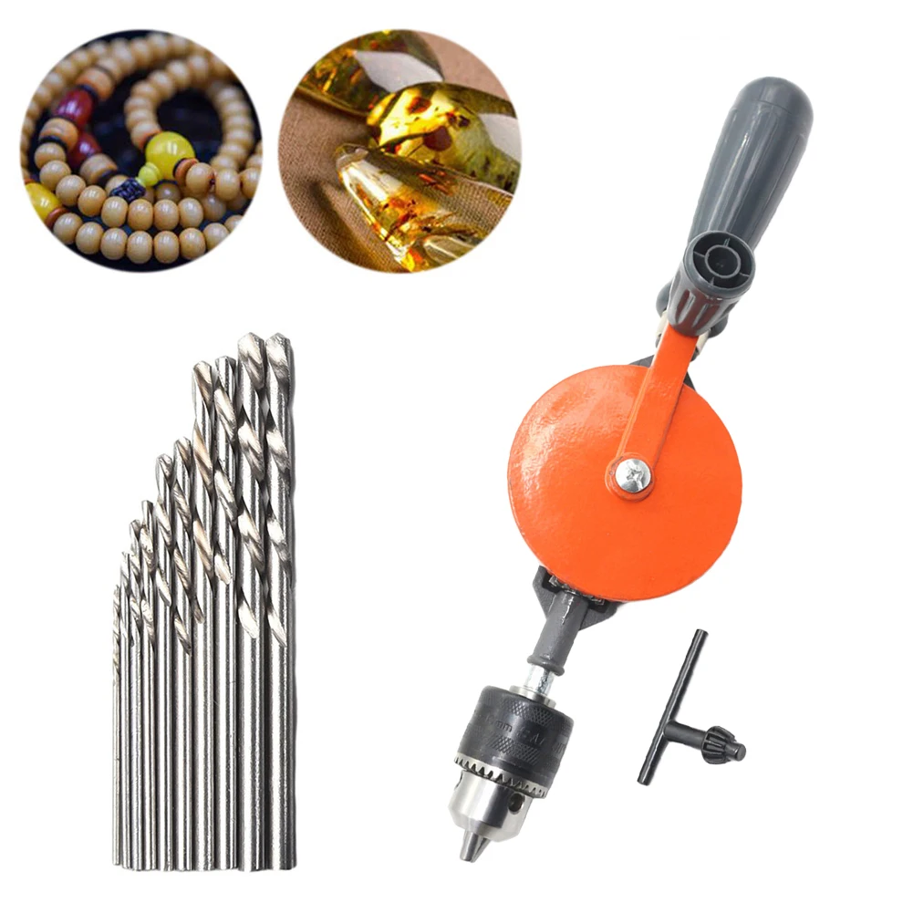 kit-de-perceuse-manuelle-pour-petits-projets-d'atelier-10-forets-deux-engrenages-a-pignon-pour-le-travail-du-bois-en-diy