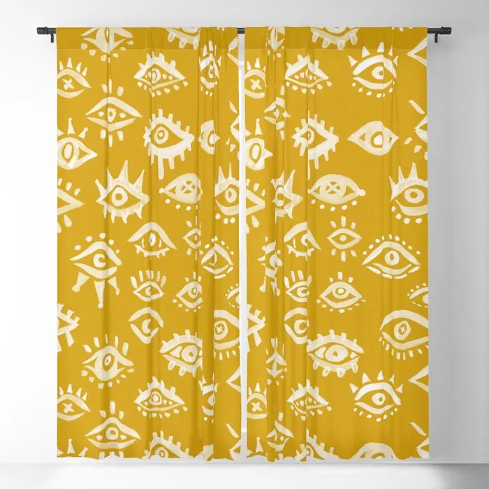 

Mystic Eyes – Marigold Palette Blackout Curtains 3D Print Window Curtains For Bedroom Living Room Decor Window Treatments