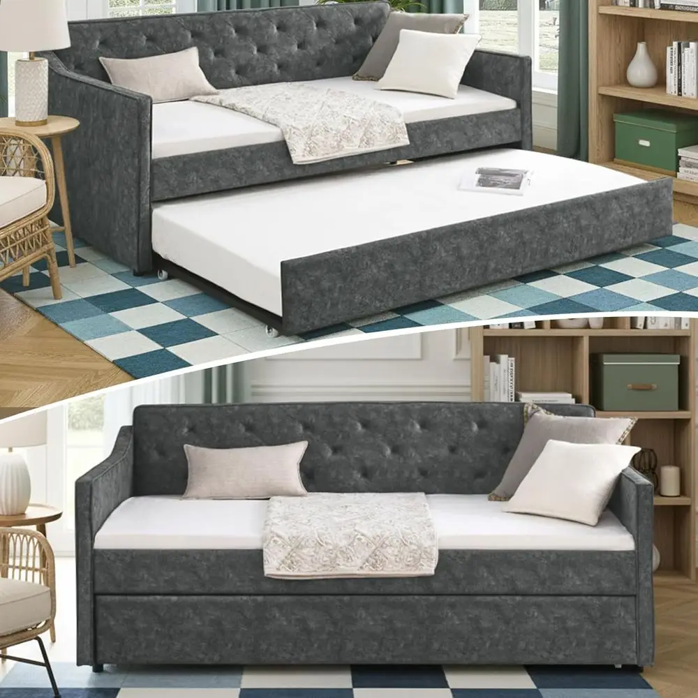 Gray Fabric Twin Si…