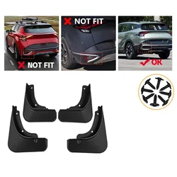 4 Pcs Car Splash Guards Mud Flaps For Kia Sportage 2023 Cerato Niro Soul Ev6 Car Front Rear Wheels Fender Mudguards