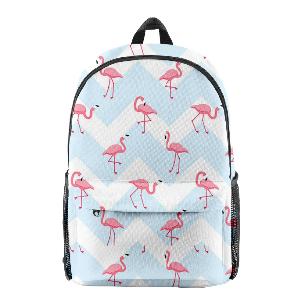 Cartoon Popular Funny Flamingo pupil Bookbag Notebook Backpacks 3D Print Oxford Waterproof Boys/Girls Travel Backpacks