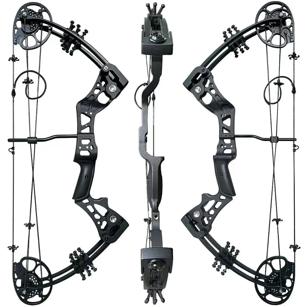 Compound Bow Set 15-45 Pond Voor Trekkracht Beginners En Tieners Rechtshandig Instelbaar 18 "-29" Treklengte, 320 Fps Snelheid