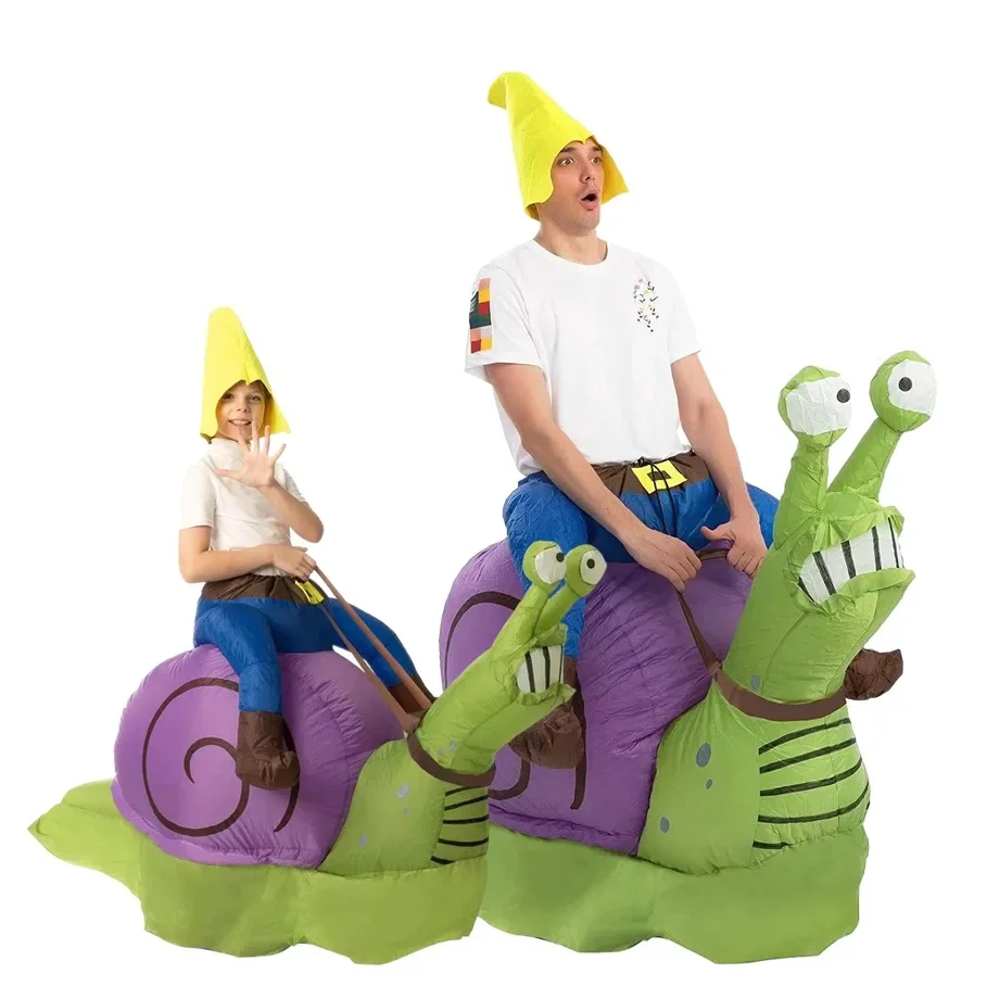 

Adult Kids Role Playing Family Games Birthday Party Festival Carnival Funny Cartoon Animal Riding Snail Inflatable Costume Props