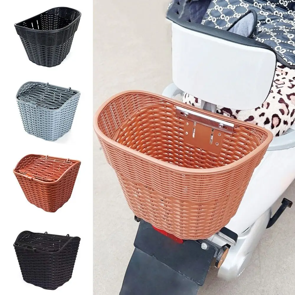 New Plastic Electric Bike Basket Rainproof Waterproof D-shaped Baskets 3 Colors 2 Styles Bicycle Wicker Cycling Accessories