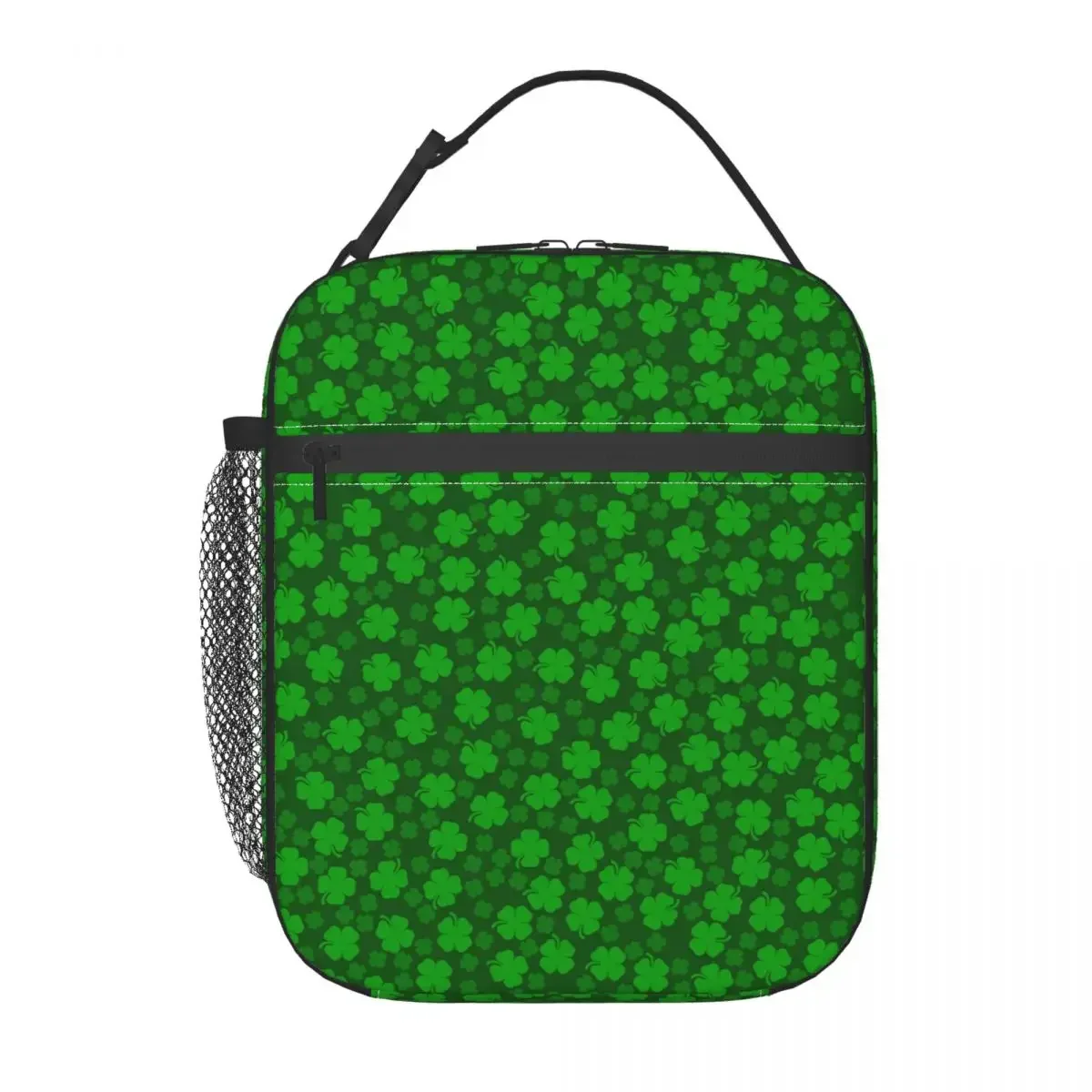 Day Shamrocks Lunch Bag For Women 4 Leaf Clover Lunch Box Picnic Portable Insulated Thermal Tote Handbags Cooler Bag