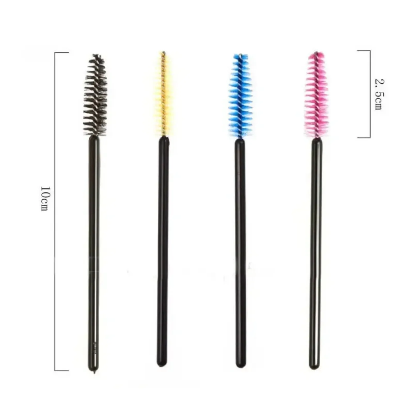 Varita de rímel de nailon desechable para mujer, aplicador, pinceles para extensión de pestañas, herramientas de maquillaje, 50 piezas