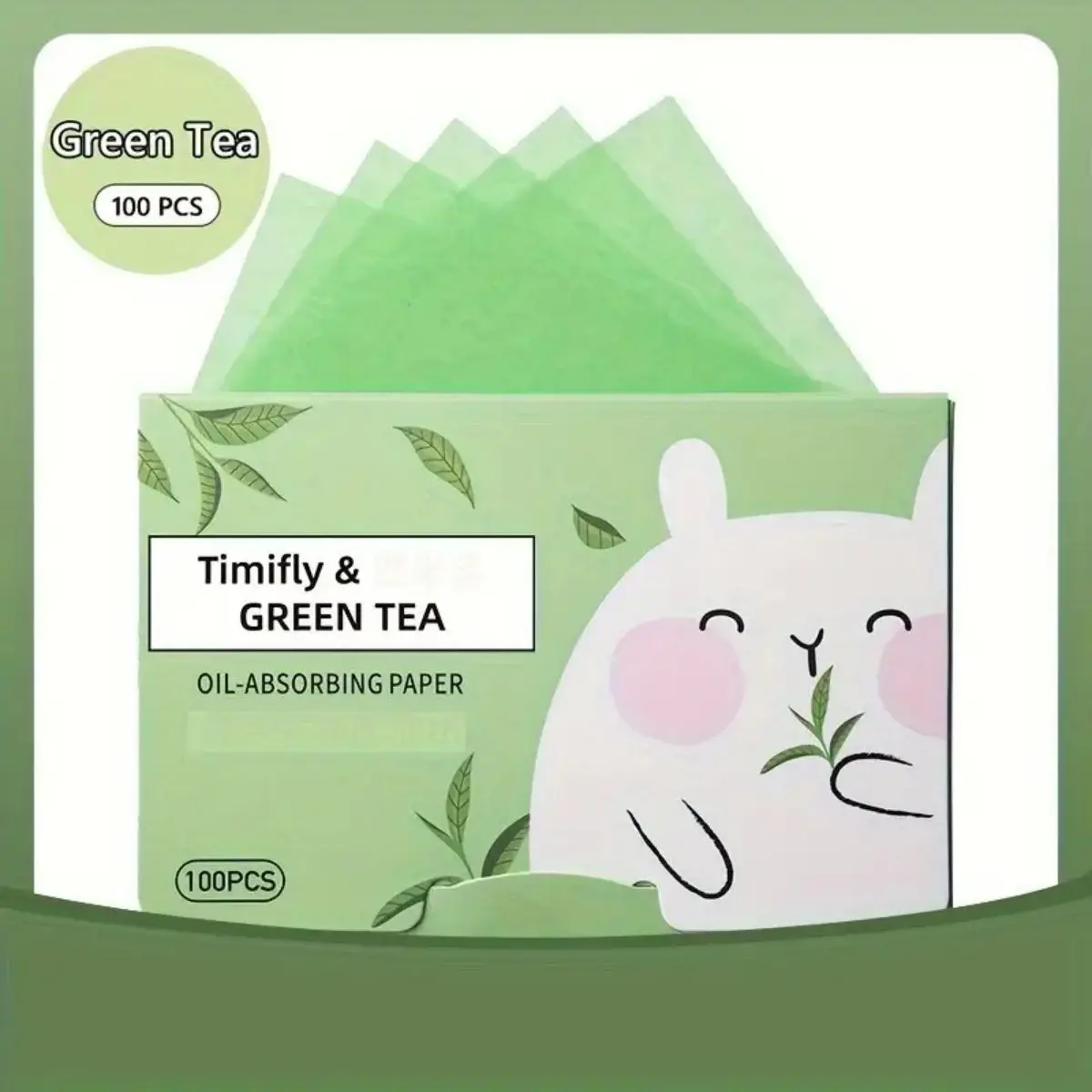 3packs(total 300pcs), Natural Green Camellia Oil Absorbing Tablets, Facial Oil Absorbing Paper Oil Control Film Skin Care Refres