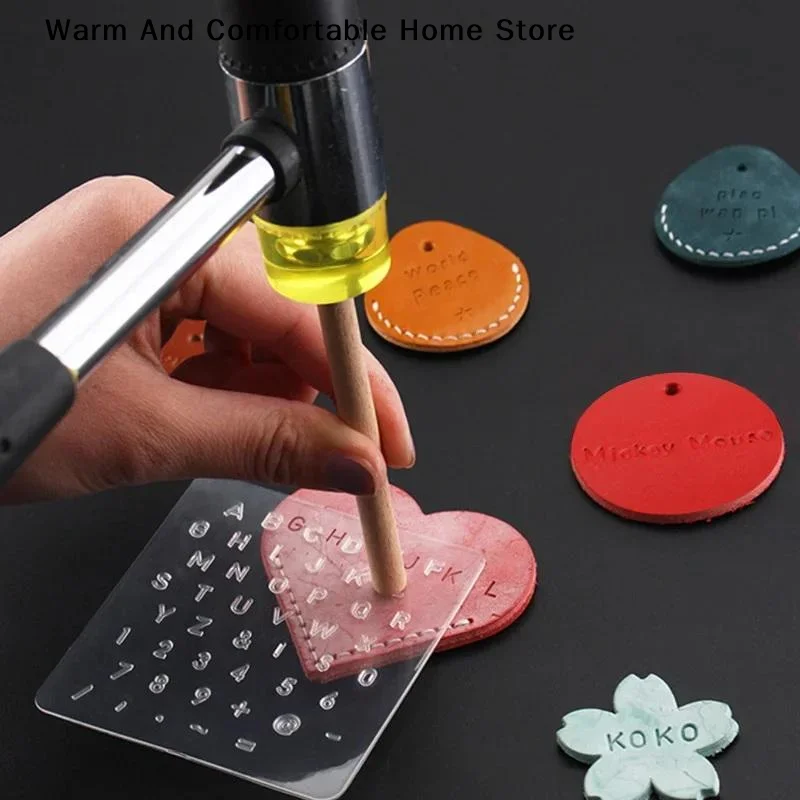Leatherwork Punching Tool - 【W】1set lederen print-stempelgereedschap, lederen letterpunch doorschijnend