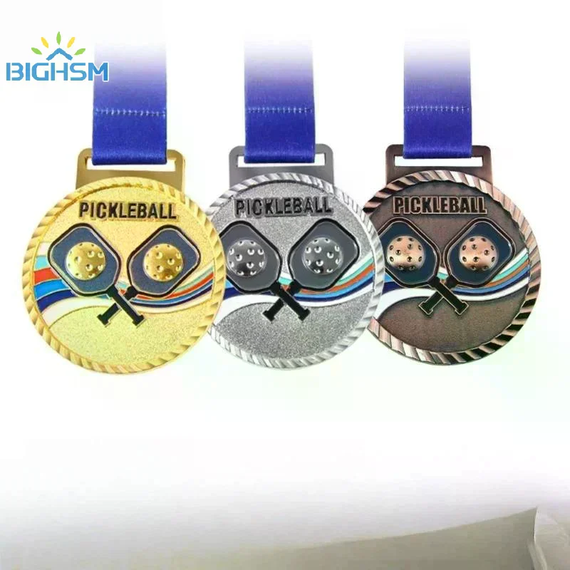 Pickleball Sports Medal Gold Silver Bronze Award Medal Enamel Painted Commemorative Prize For Tournament Competition Game Rewar