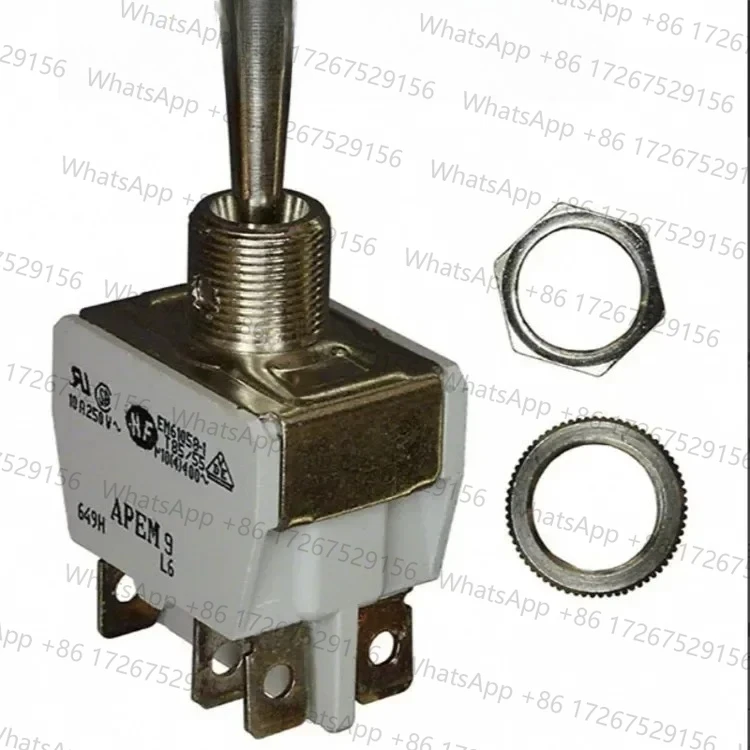649H/2 APEM tripod three-speed self-locking button switch moving head switch ON OFF ON quick plug terminal