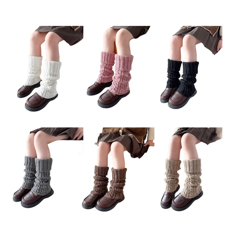 

Fashion Knit Leg Warmers for Little Girls Knee High Socks Warm Slouchy Leggings P31B