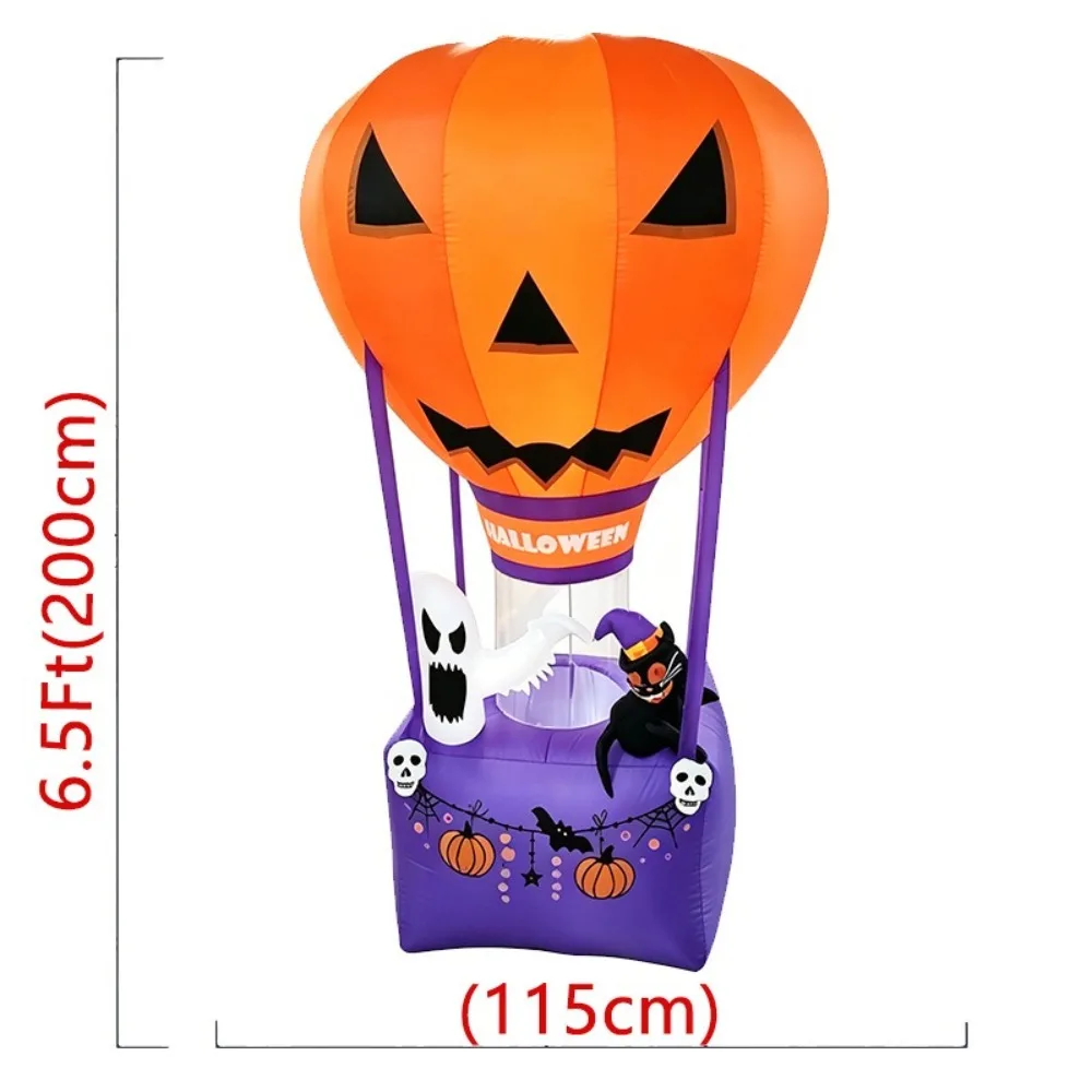 Horror Pumpkin Hot Air Balloon Inflatable Model Haunted House Atmosphere Decoration Halloween Large Scale 6 Feet/1.8m Ornament