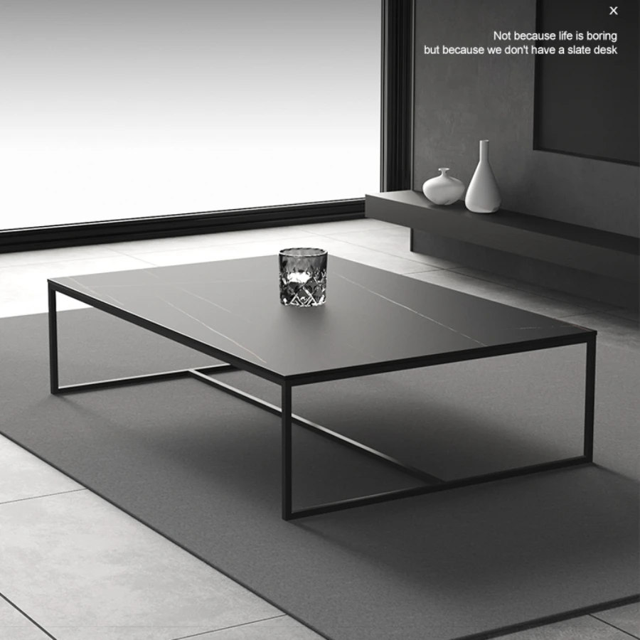 

Italian Minimalist Slate Coffee Table Modern Simple Living Room Light Luxury Table Nordic Side Mesa Auxiliar Home Furniture