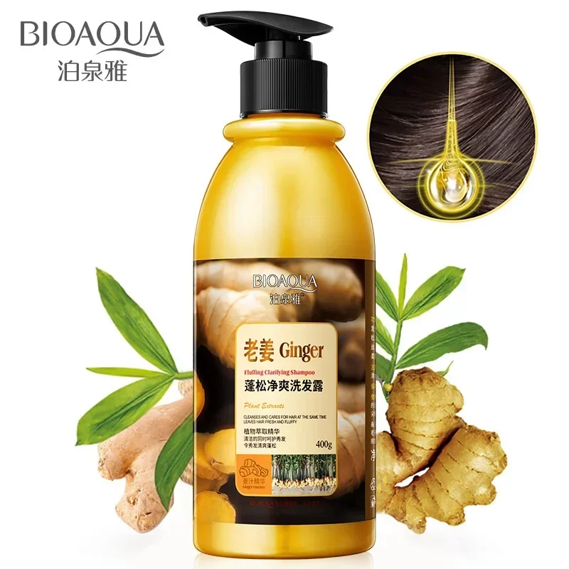 

Professional Hair Growth Anti Dandruff Itching Cleansing No Silicone Oil Control Hair Treatment 400ml Herbal Ginger Hair Shampoo