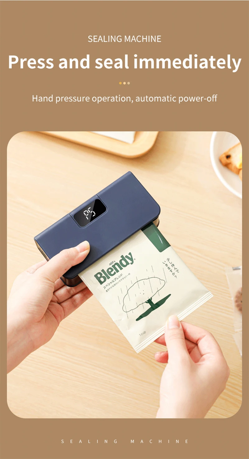 Mini Heating Bag Sealer Storage Packaging Food Bag Sealing Machine Handheld Plastic Clip Bag Sealer Snack Packaging Heat Sealer
