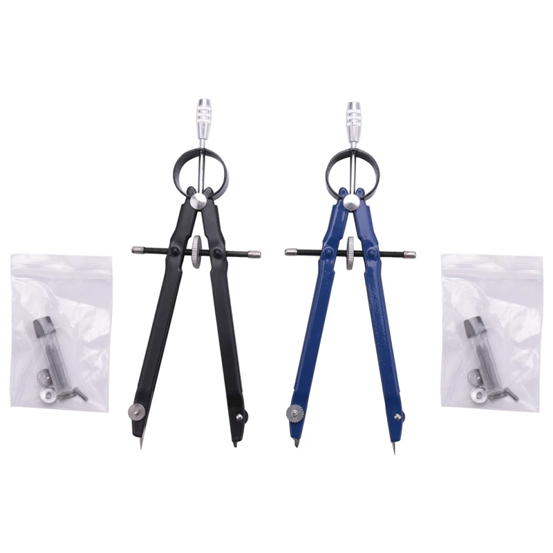 بوصلة احترافية ABXH مع قفل، بوصلة للهندسة، بوصلة قوس زنبركية 6 بوصة، بوصلة دقيقة للرياضيات، بوصلة صياغة، C