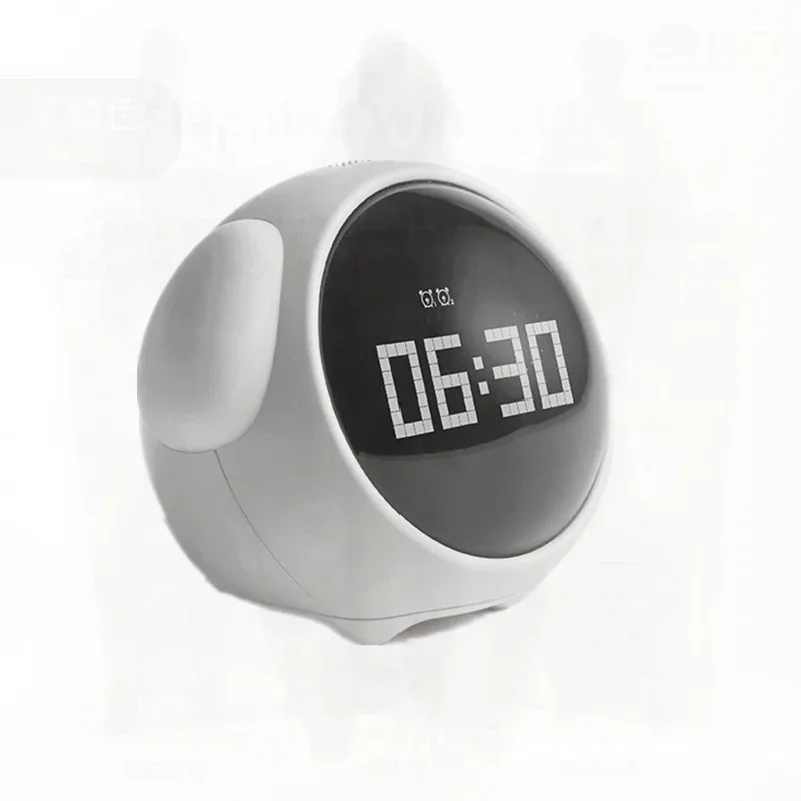 Children's LED Expression Pixel Alarm Clock Smart Luminous Digital Bedside Snooze Clock Student