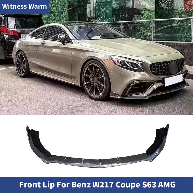 For Benz W217 C217 S Coupe S63 AMG Forged Carbon Fiber Front Lip Splitter Bumper Chin Spoiler 2018-2023