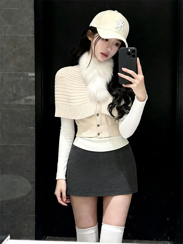 

Spring New plus Size Knitted awl Coat Women's Slim Fit Long Sve Top And Bot Set Casual Sle Casual Feel Good Quali
