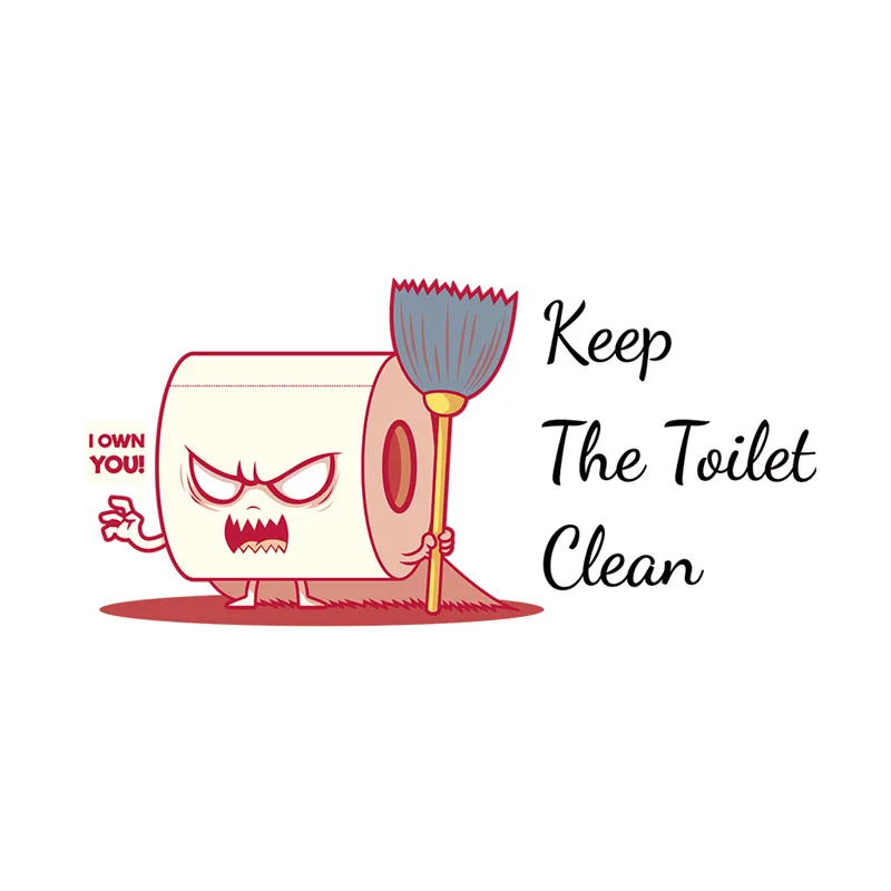 Funny Roll Paper Toilet Sticker Toilet Lid Sticker For Bathroom Cartoon Sticker Decal Toilet Decoration Self-adhesive Sticker