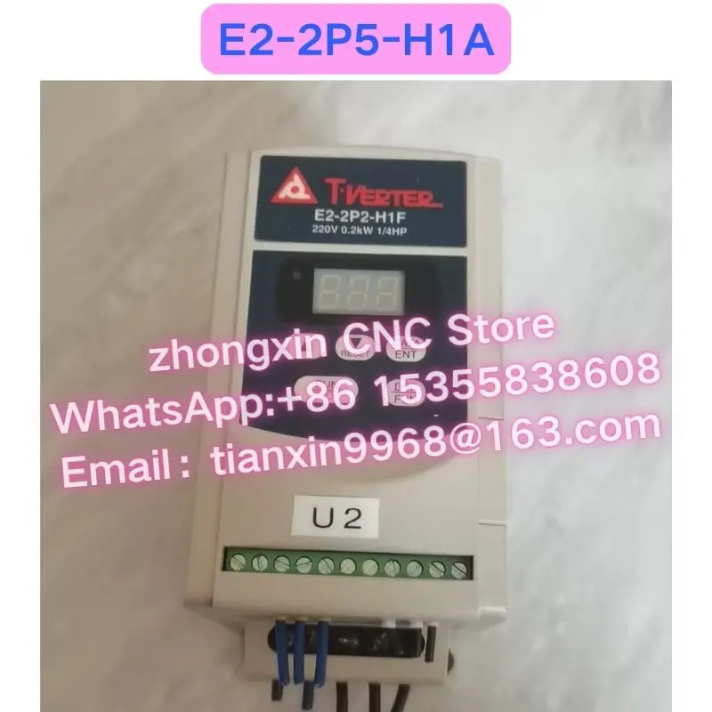 Used E2-2P5-H1A Frequency converter 0.4KW 220V Functional test OK Fast delivery