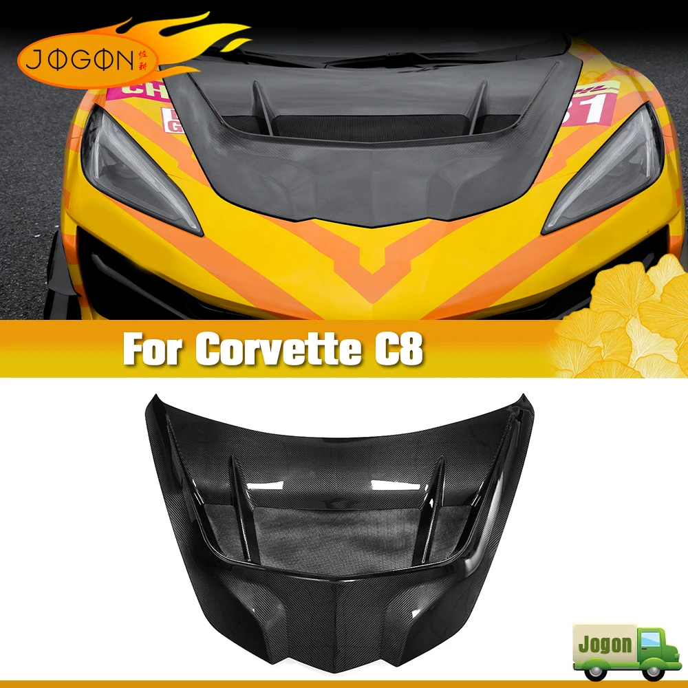 

JOGON 100% Genuine Carbon Fiber 2020-2025 For Chevrolet Corvette C8 ZR1 Convertible E-Ray Coupe Car Engine Radiator Bonnet Trim