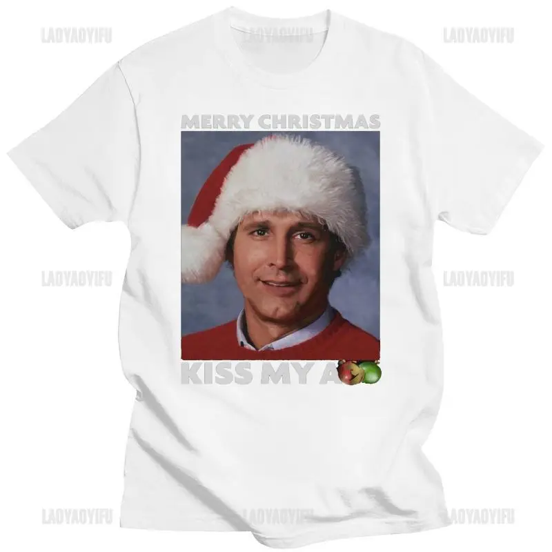 Merry Christmas Vacation Cotton Men Letters Shirt Vintage Portrait Women New Year Xmas T Shirt Casual Fashion Unisex Clothes