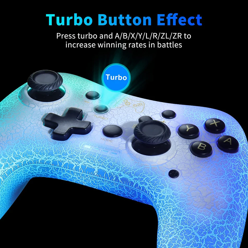 Top Wireless Switch Pro Controller For Nintendo Switch/Lite/ OLED/PC Bluetooth Pro Controller Switch with Adjustable LED Light