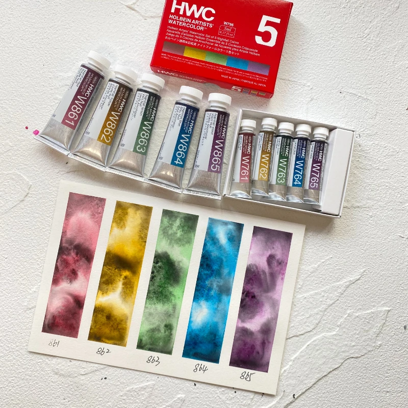 Nouvelle peinture aquarelle précipitée d'artiste Holbein 5ml/15ml couleur de chute de nuit peinture professionnelle pour débutant peinture fournitures d'art