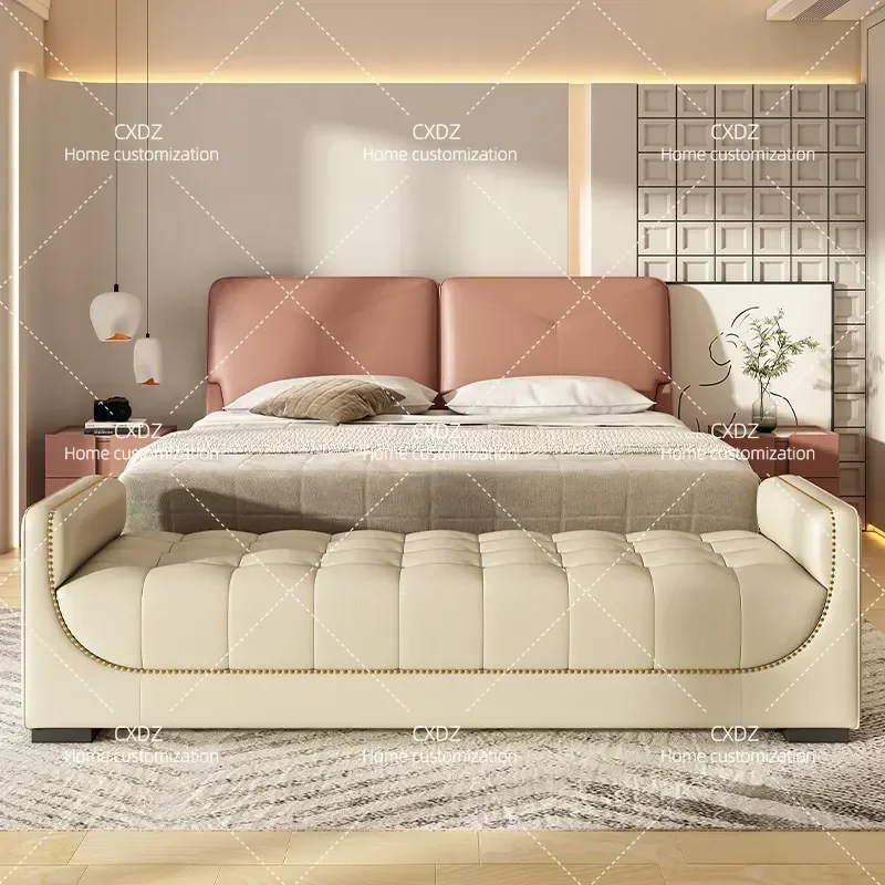 Modern Light Luxury Leather Bedside Stool Foldable Bedroom Bench Entryway Sofa Seat Bed End Ottoman for Cloakroom Living Room