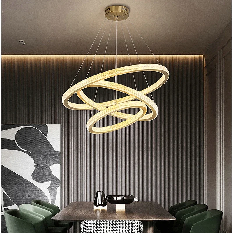 modern led circular chandelier teto light aneis ajustaveis pendurado pingente iluminacao para sala de estar quarto escada lampada de ouro 01