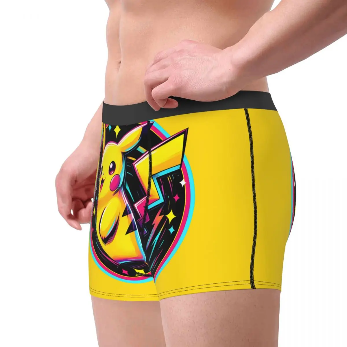 Japanese Cartoon Anime Pokemon Underpants Breathbale Panties Male Underwear Sexy Pikachu Shorts Boxer Briefs