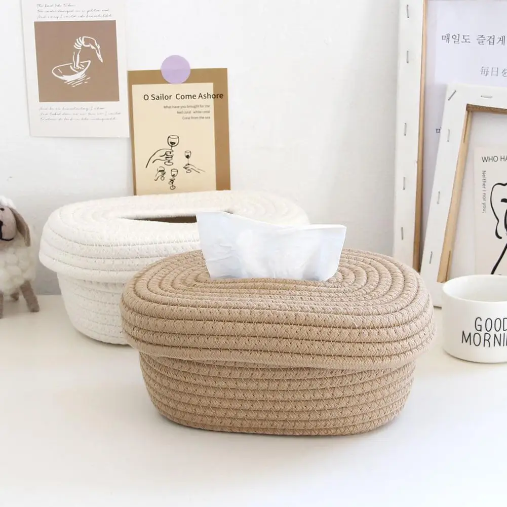 Napkin Case Mini Tissue Case Widely Applied Large Capacity  Useful Cotton Rope Waterproof Tissue Foldable Box