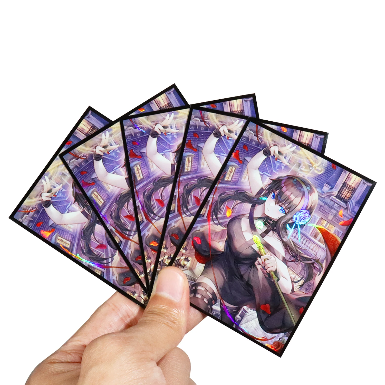 60pcs 67x 92mm Yor Forger Holographic Cover for TCG/PKM Standard Size Cards Anime Printing Outer Card Sleeves Deck Protectors