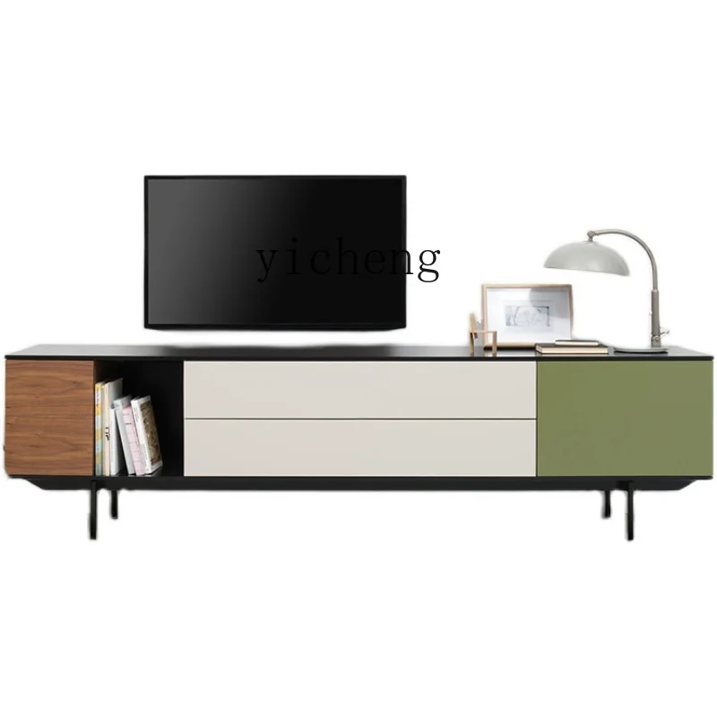 

ZC Paint TV Cabinet Modern Minimalist Living Room Color-Blocking TV Cabinet Floor Cabinet