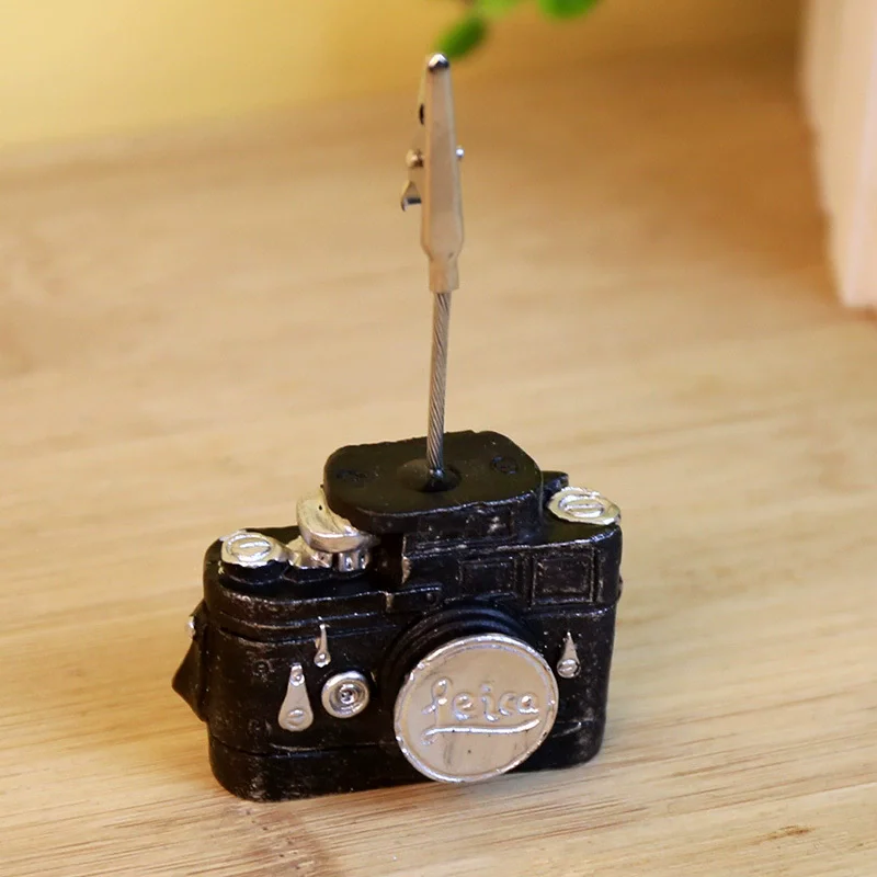 Vintage Resin Photo Clip Holder Retro Camera Gramophone Sewing Machine Telephone Shape Memo Card Stand Home Office Decor Gift