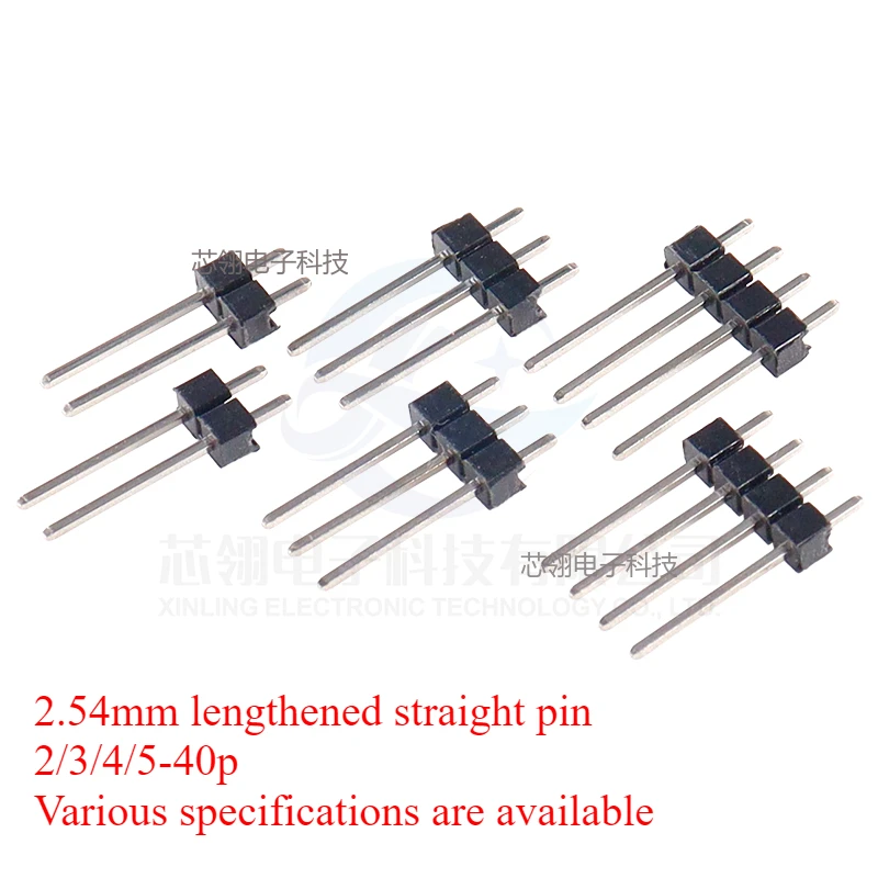 20pcs Single row needle straight needle 2.54mm Lengthening copper needle 16MM 2/3/4/5-40P