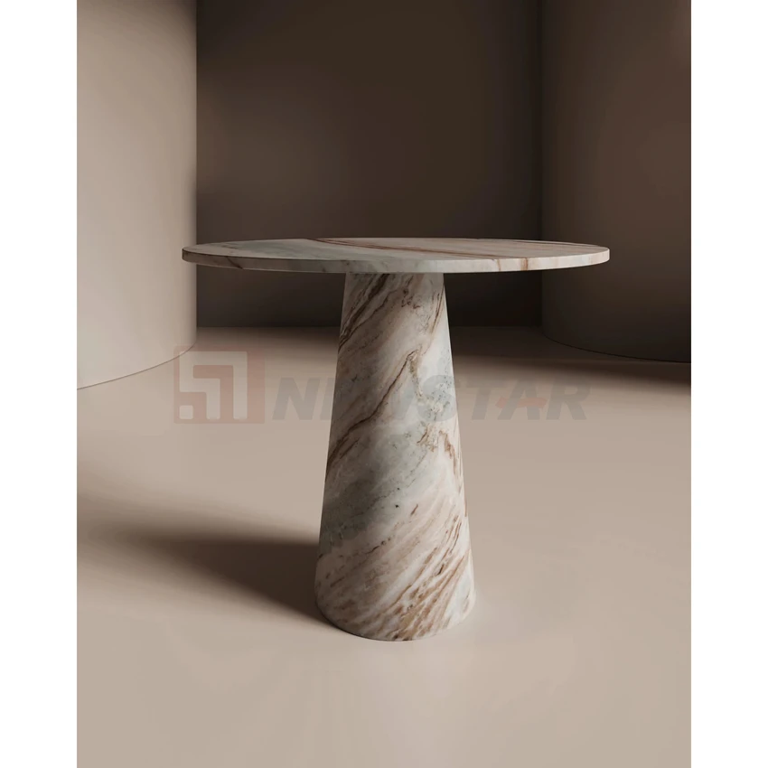 Round top marble living room luxury natural dream brown coffee table