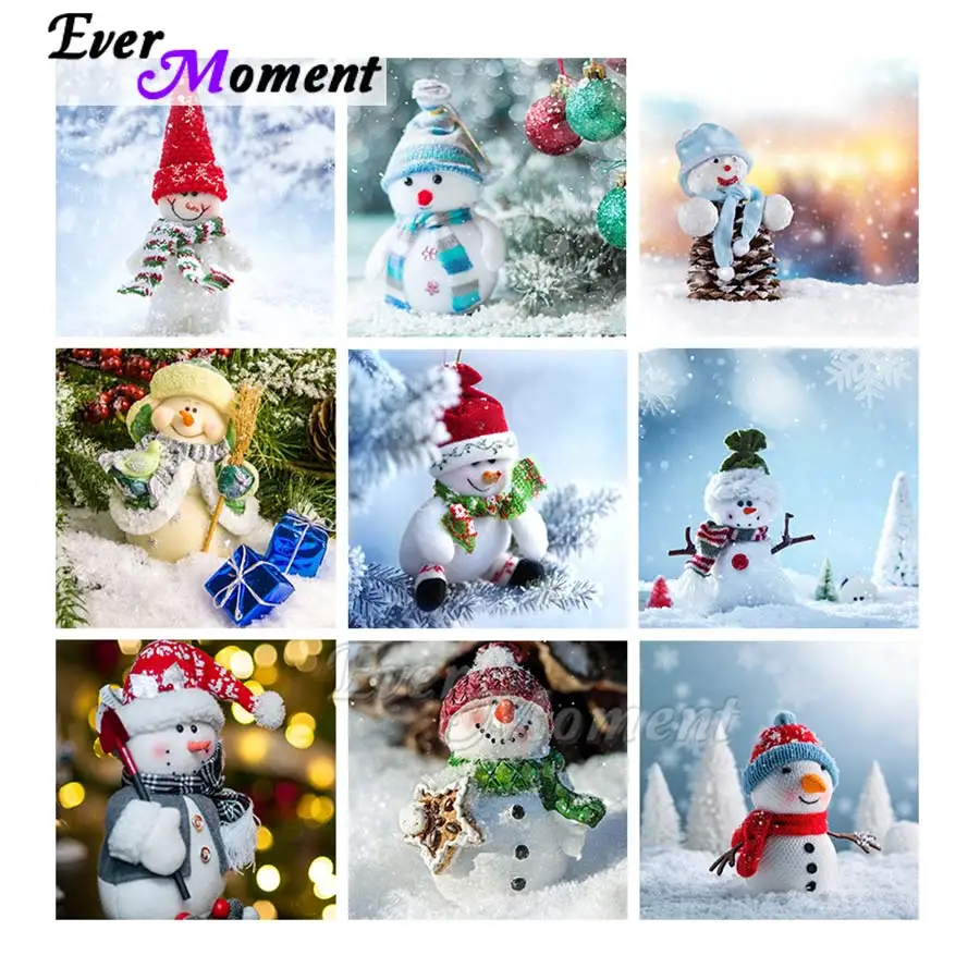 

Ever Moment Square Diamond Painting Mosaic Cross Stitch Kits Gift Home Decor Christmas Festive Winter Snowman Love ASF2357