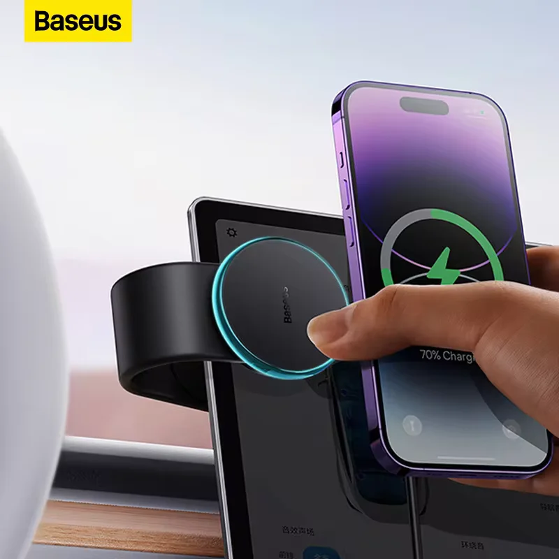 Baseus Magnetic15W Car Mobile Phone Holder Wireless Charger Phone Bracket for iPhone 12 1314 Pro Max Dashborad Center Console