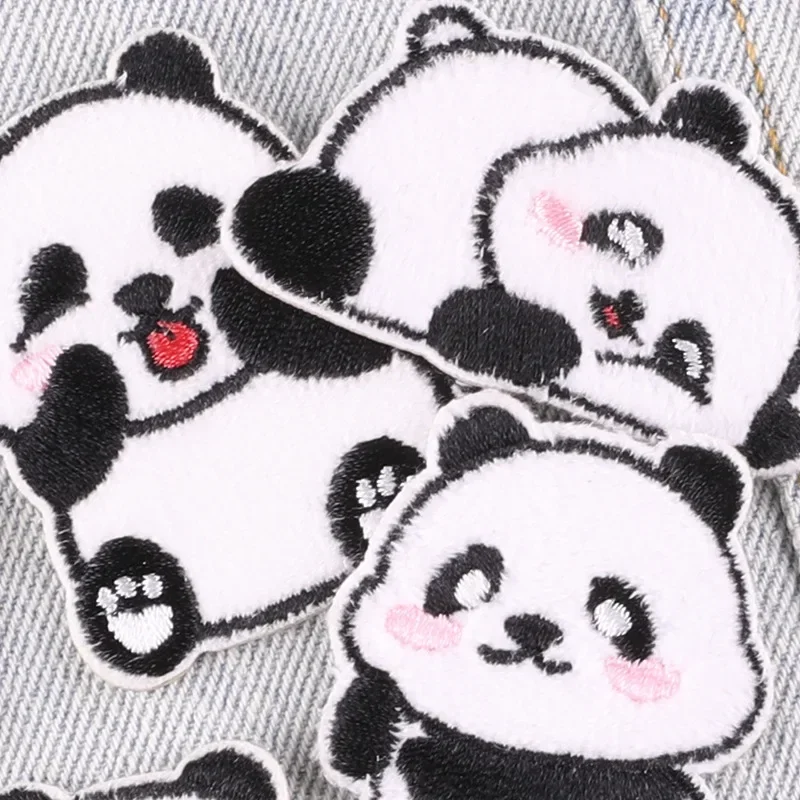 embroidery stickers, cartoon animals, panda clothing accessories, patch stickers, original self-adhesive cloth stickers